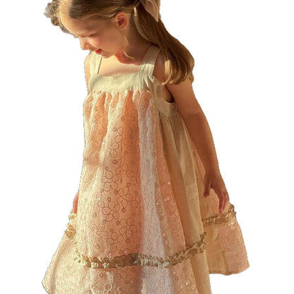 ノースリーブワンピース 刺繍レーススパンコールスクエアネックノースリーブワンピース【mh0010247】