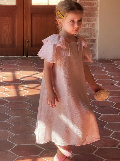 半袖ワンピース ダブルフライングスリーブドレスワンピース【mh0010248】