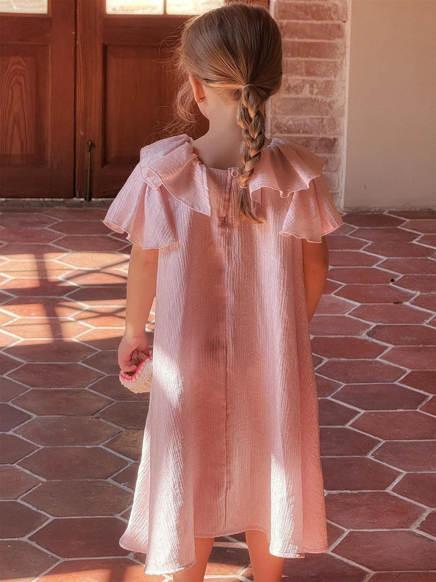 半袖ワンピース ダブルフライングスリーブドレスワンピース【mh0010248】