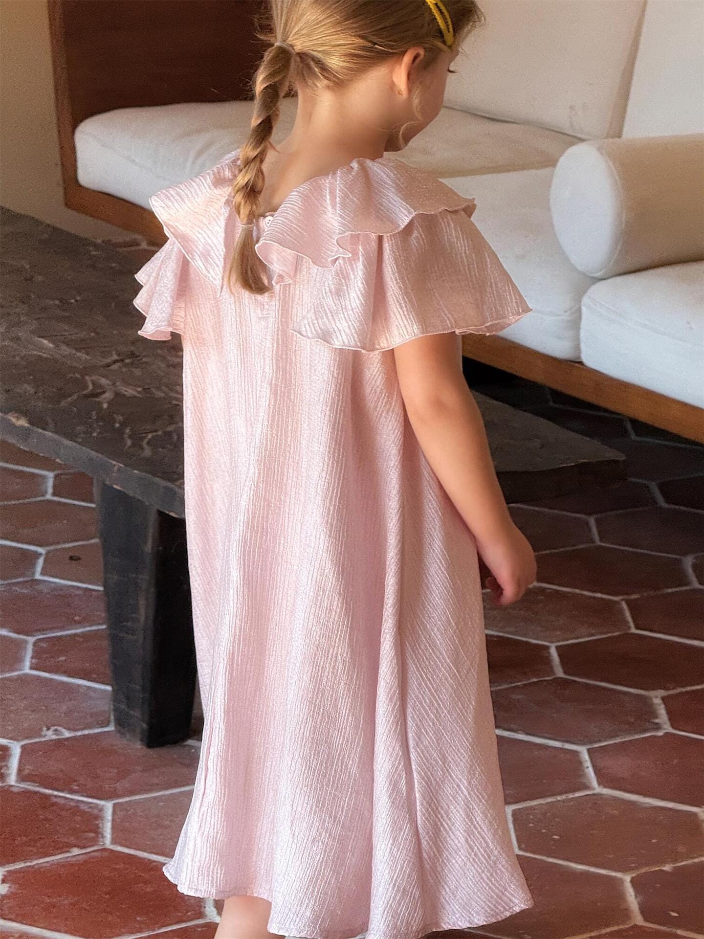 半袖ワンピース ダブルフライングスリーブドレスワンピース【mh0010248】