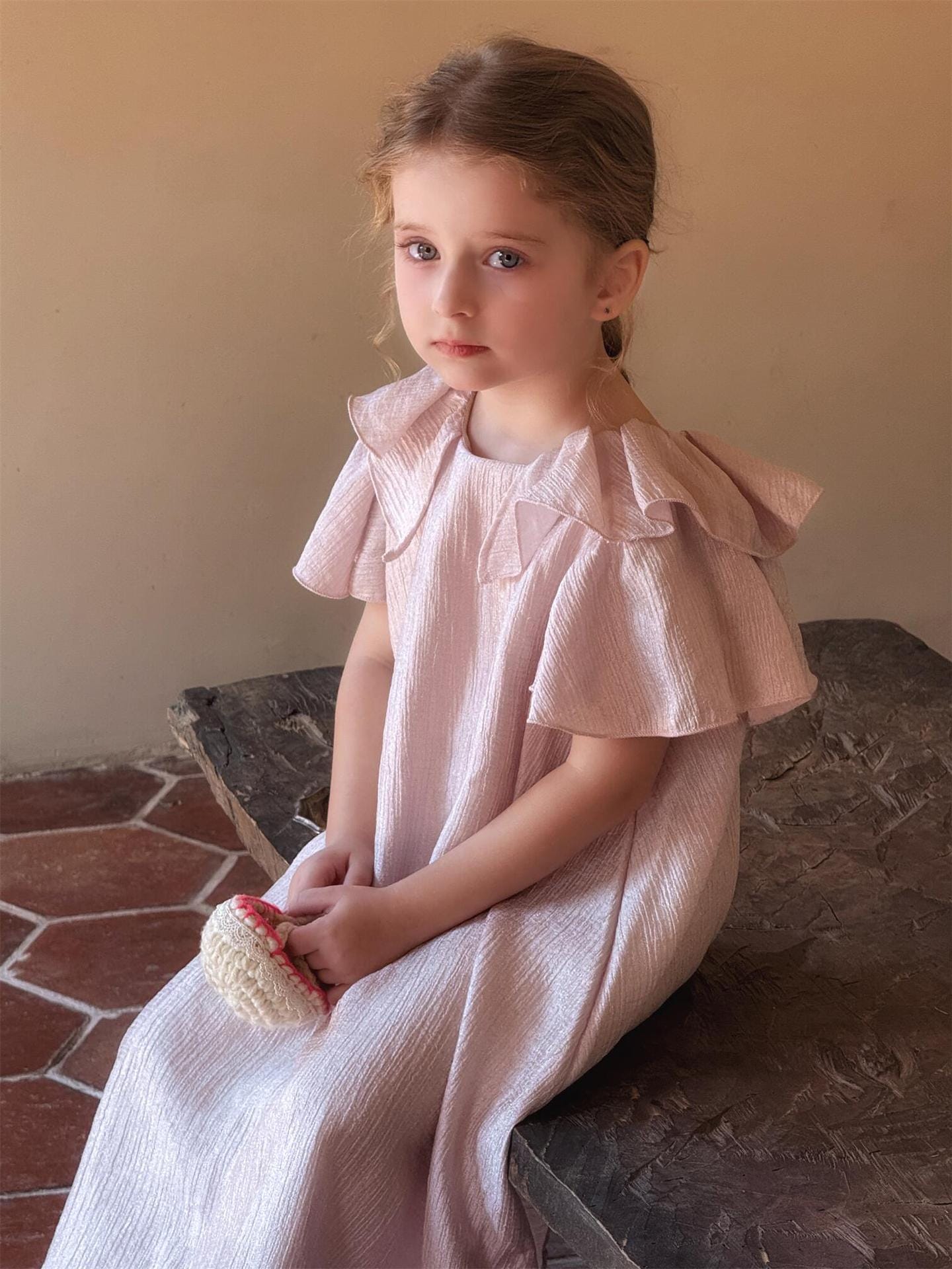 半袖ワンピース ダブルフライングスリーブドレスワンピース【mh0010248】