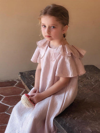 半袖ワンピース ダブルフライングスリーブドレスワンピース【mh0010248】