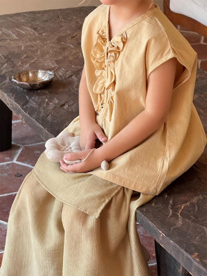 タンクトップ・キャミソール・ノースリーブトップス フロントフリルノースリーブブラウス【mh0010254】