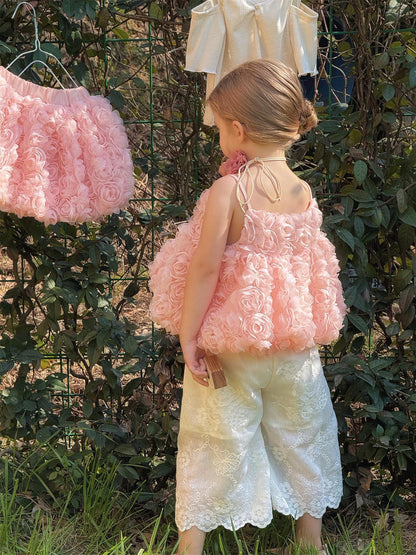 ロングパンツ・スウェットパンツ 刺繍レースクロップドパンツ【mh0010256】