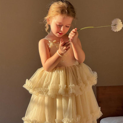 ノースリーブワンピース チュールティアードスカートキャミソールドレスワンピース【mh0010263】