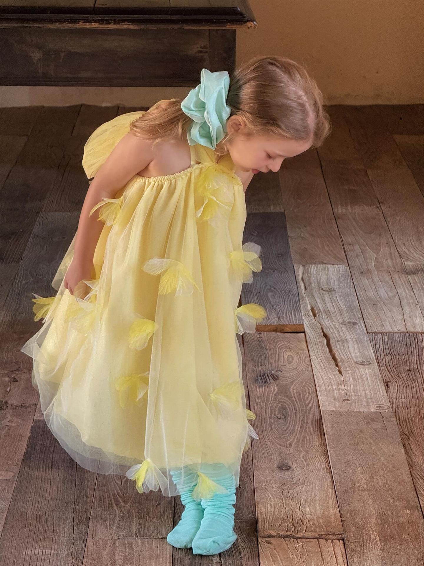 ノースリーブワンピース ホルターネックチュールスカートフェアリードレスワンピース【mh0010269】