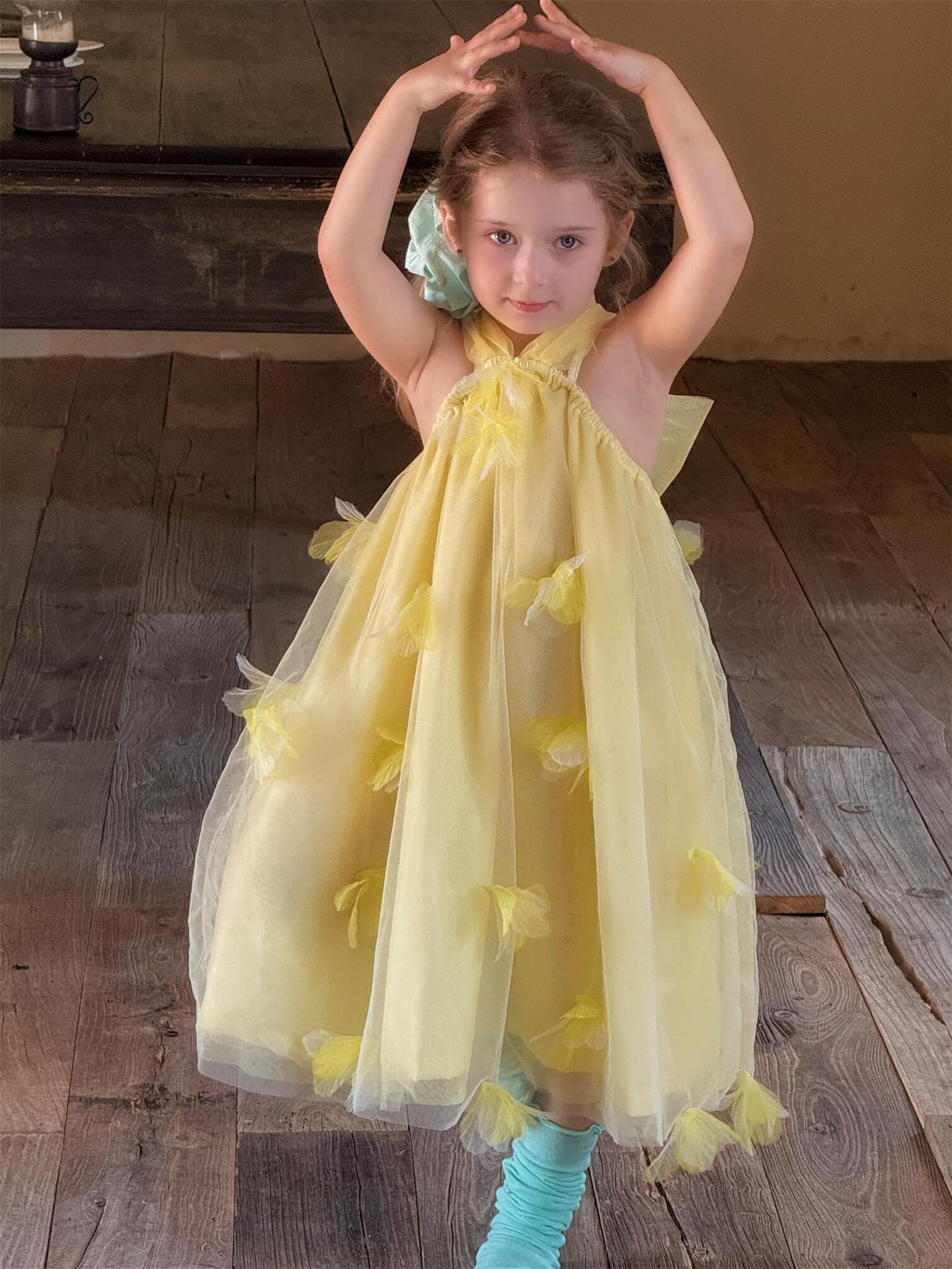 ノースリーブワンピース ホルターネックチュールスカートフェアリードレスワンピース【mh0010269】