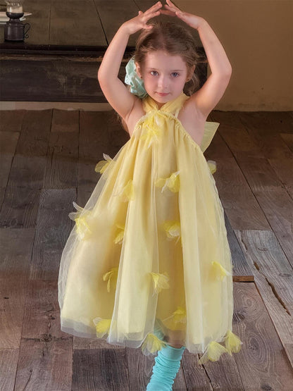 ノースリーブワンピース ホルターネックチュールスカートフェアリードレスワンピース【mh0010269】