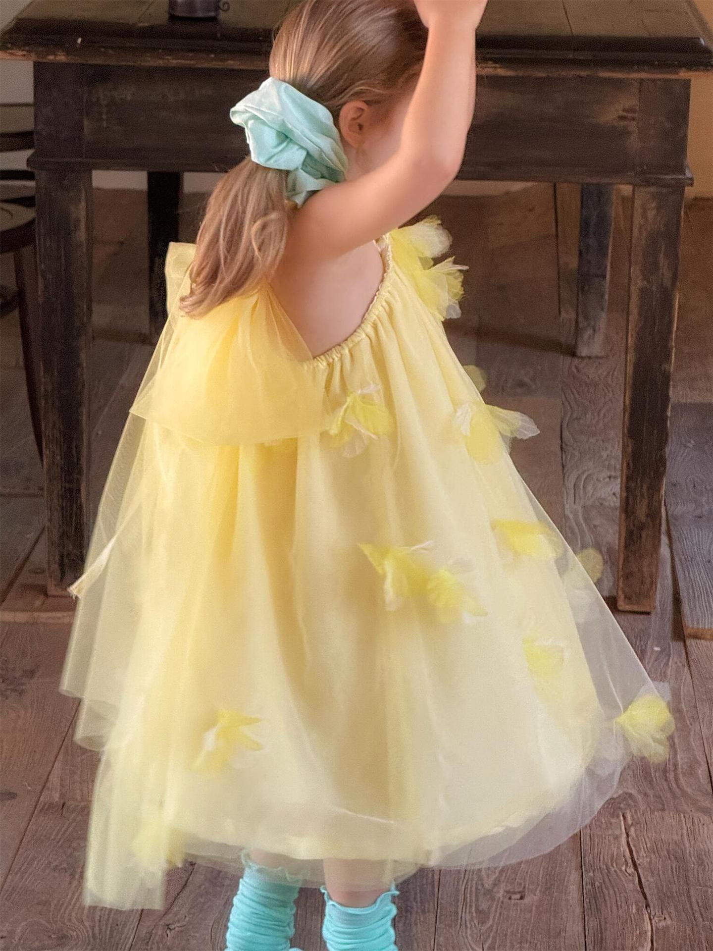 ノースリーブワンピース ホルターネックチュールスカートフェアリードレスワンピース【mh0010269】