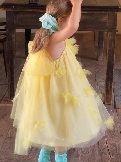 ノースリーブワンピース ホルターネックチュールスカートフェアリードレスワンピース【mh0010269】