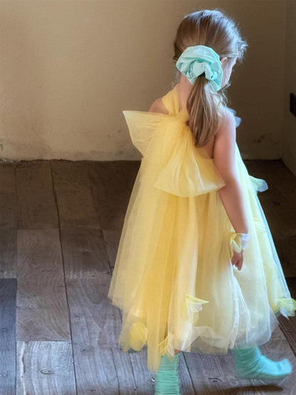 ノースリーブワンピース ホルターネックチュールスカートフェアリードレスワンピース【mh0010269】