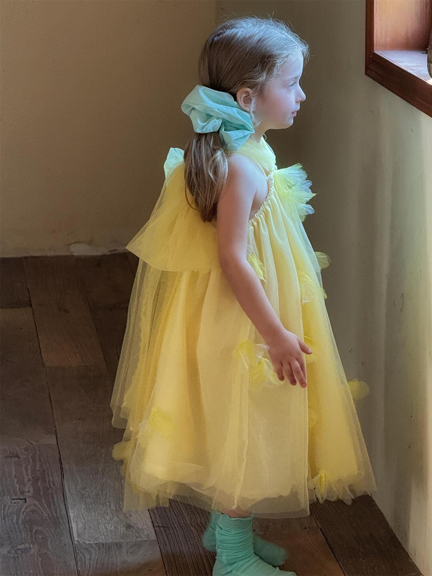 ノースリーブワンピース ホルターネックチュールスカートフェアリードレスワンピース【mh0010269】