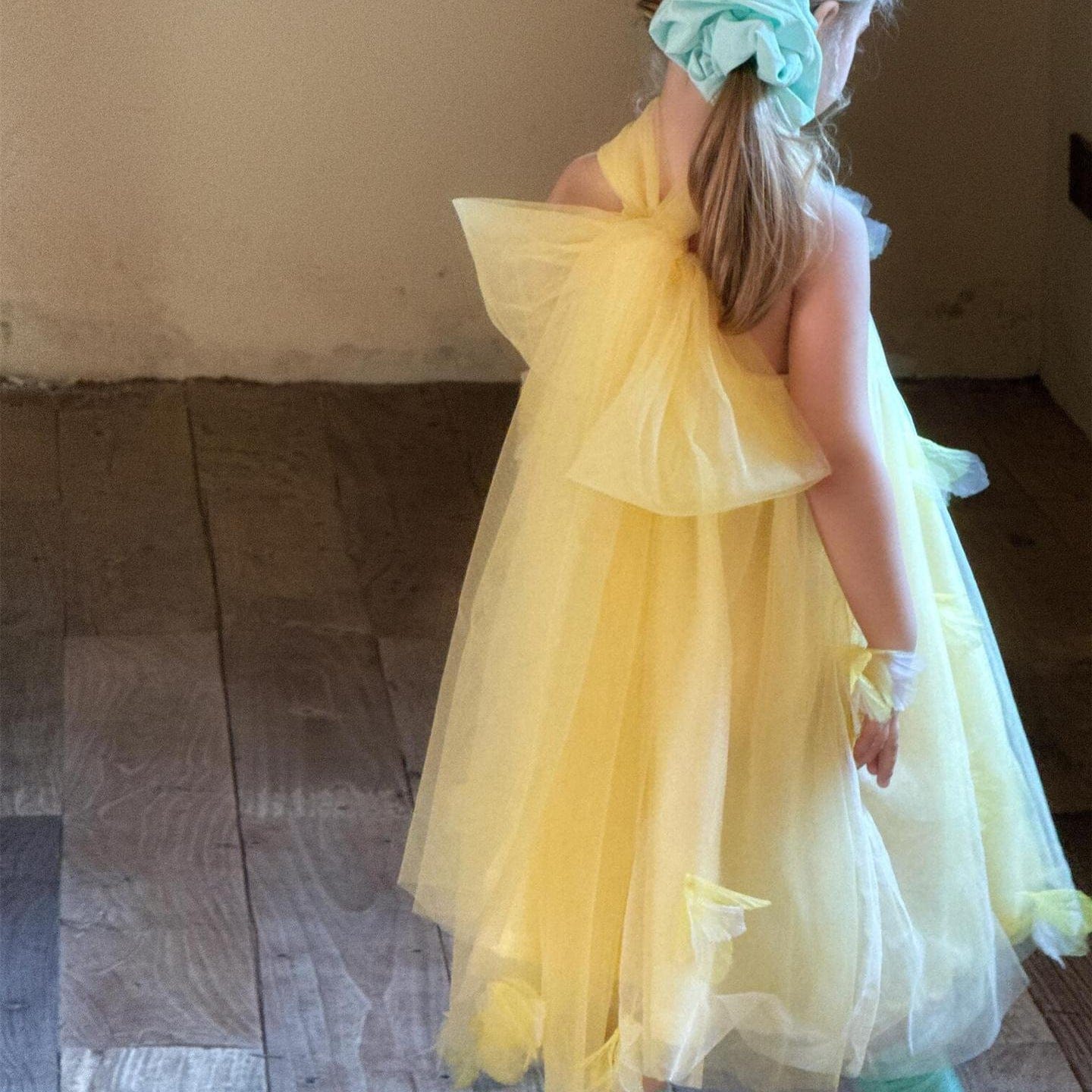 ノースリーブワンピース ホルターネックチュールスカートフェアリードレスワンピース【mh0010269】