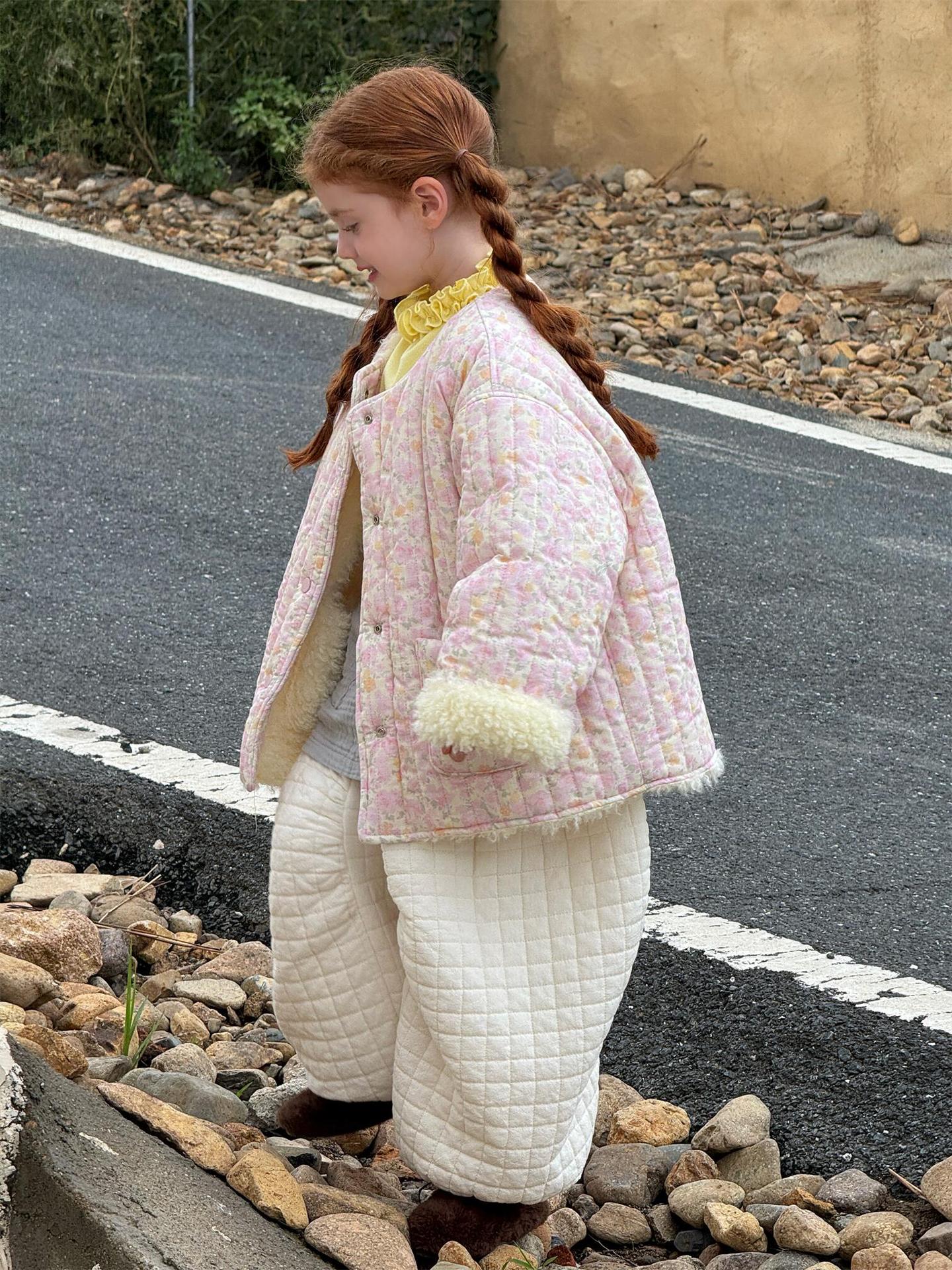 ロングパンツ・スウェットパンツ ロングパンツ キルティング もこもこ コットン ワイドレッグ あったか カジュアル【mh0011742】