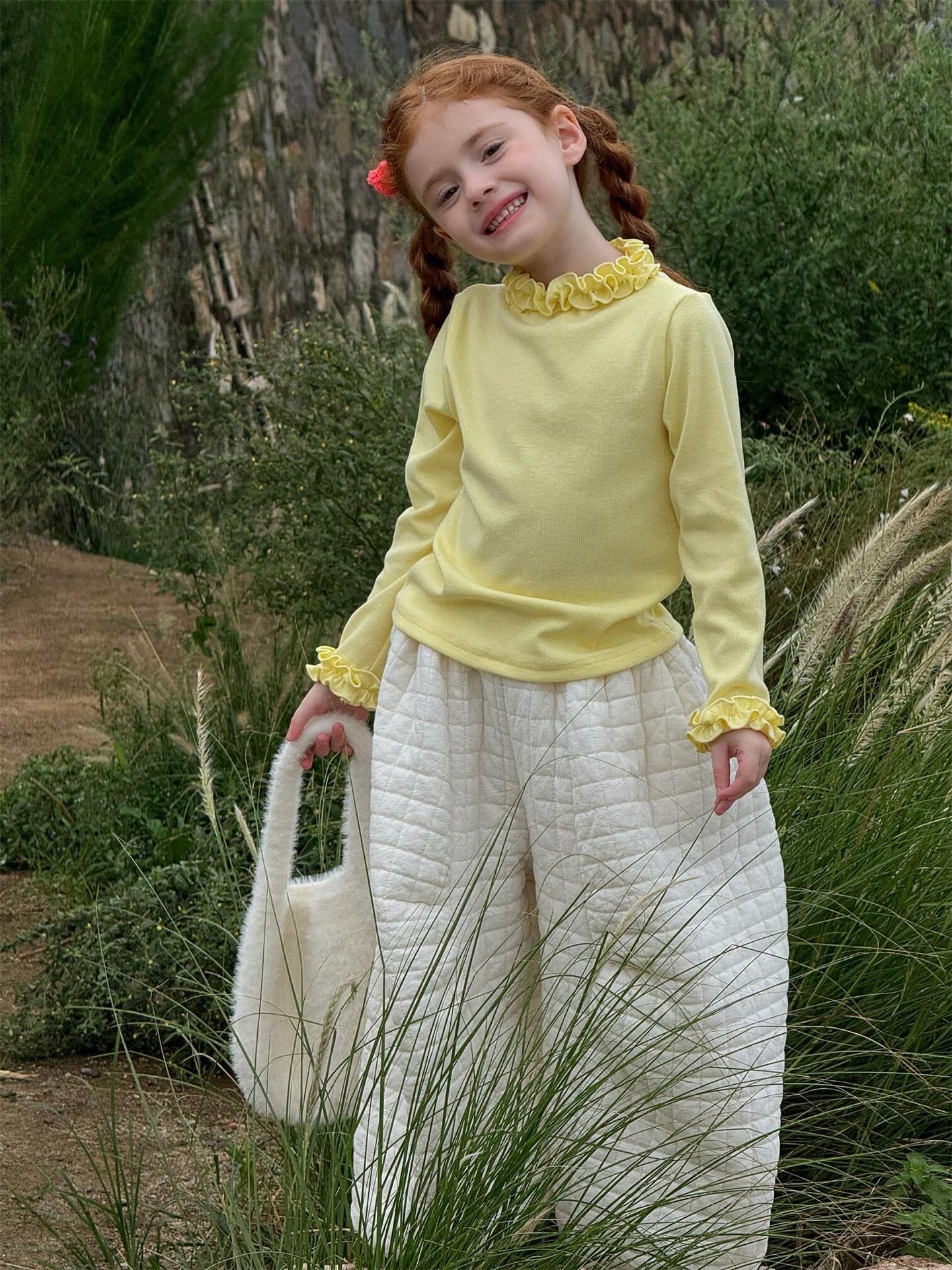 ロングパンツ・スウェットパンツ ロングパンツ キルティング もこもこ コットン ワイドレッグ あったか カジュアル【mh0011742】