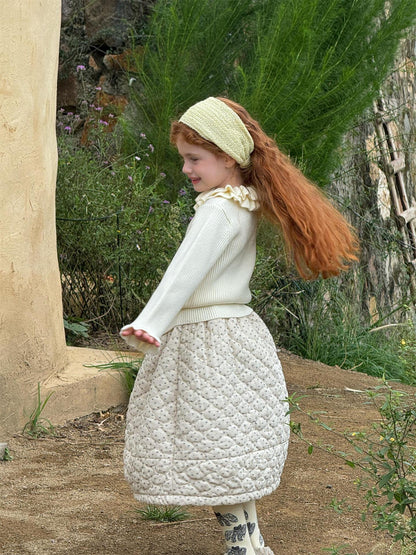 スカート キルティングスカート 厚手 キルト ミモレ丈 無地 花柄【mh0011750】