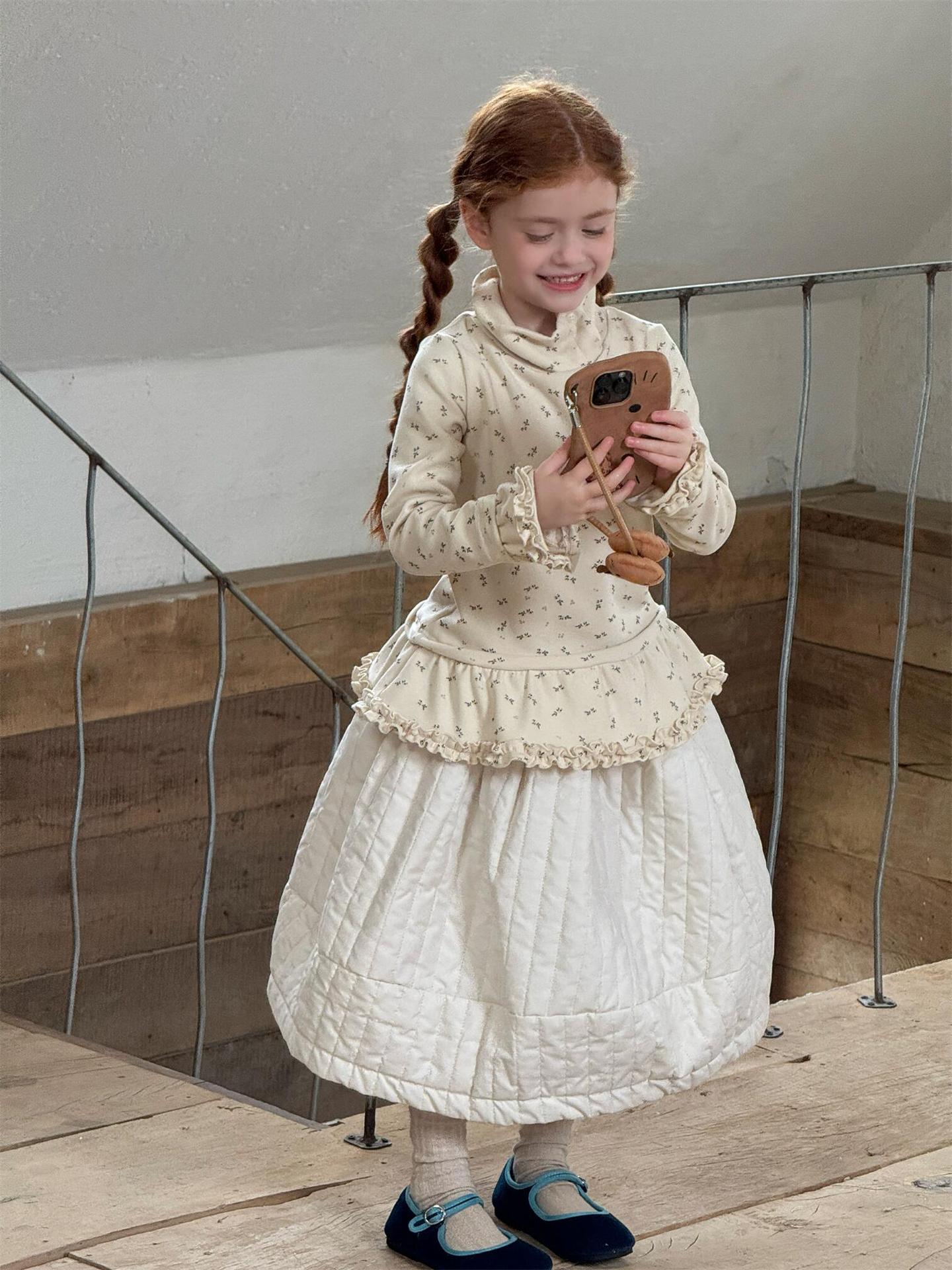 スカート キルティングスカート 厚手 キルト ミモレ丈 無地 花柄【mh0011750】