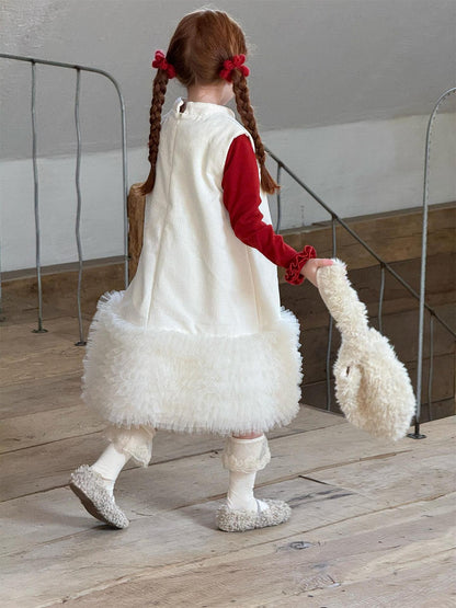 ノースリーブワンピース ノースリーブワンピース チュールフリルスカート フリース チャイナドレス【mh0011766】