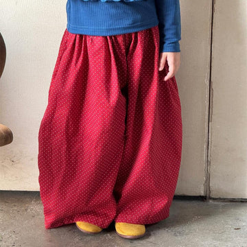ロングパンツ・スウェットパンツ Red / 90cm キッズパンツ 水玉品ドットワイロルーズロングパンツ【mh0009143】