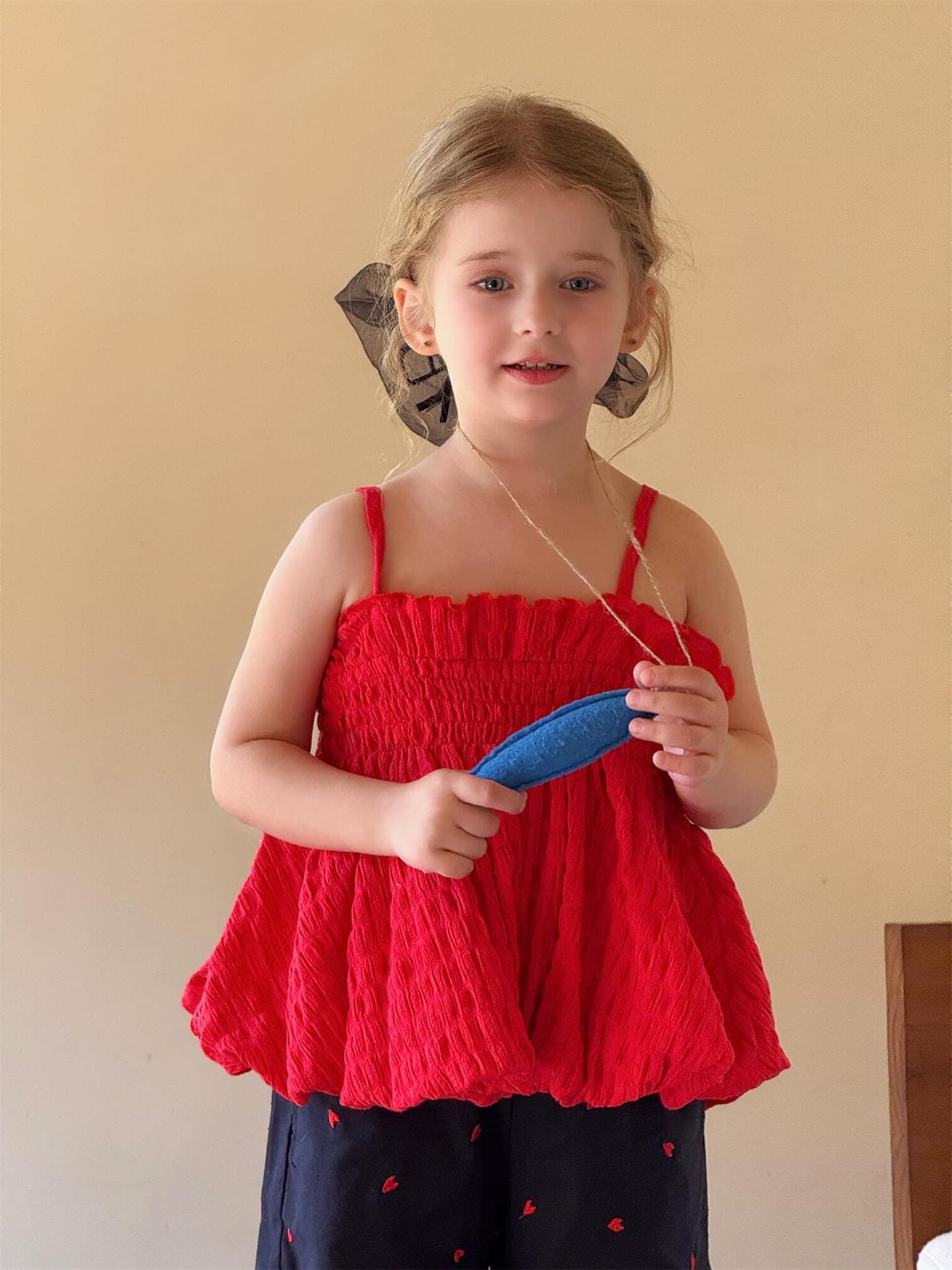 タンクトップ・キャミソール・ノースリーブトップス Red / 90cm シャーリングキャミソールバルーントップス【mh0010268】