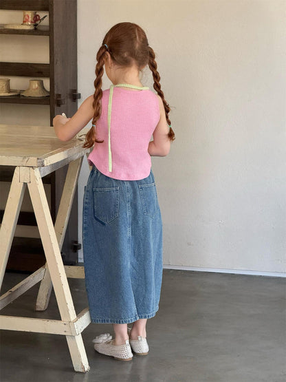 スカート Retro Casual Denim Skirt レトロ デニムスカート【mh0012216】