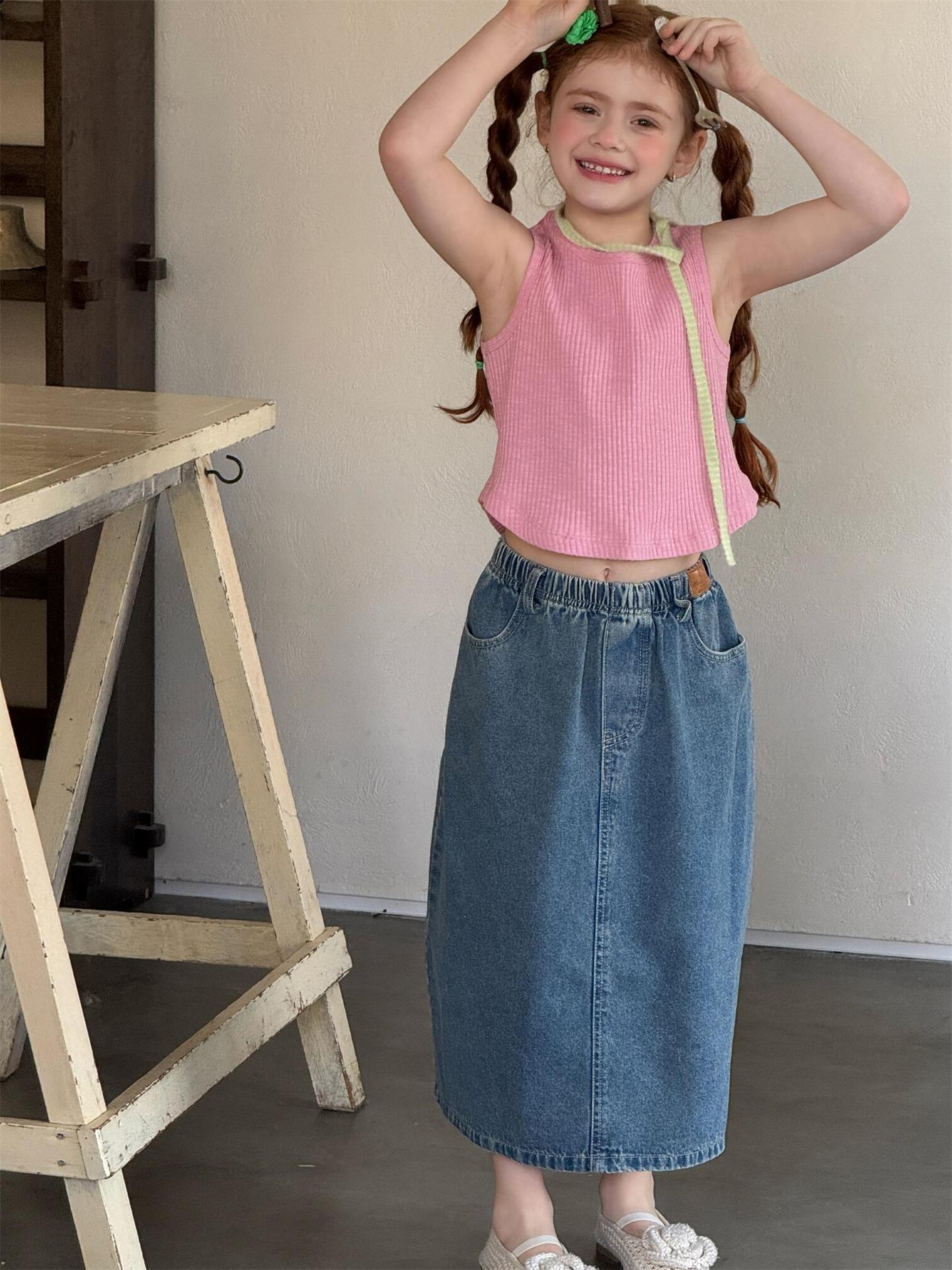 スカート Retro Casual Denim Skirt レトロ デニムスカート【mh0012216】