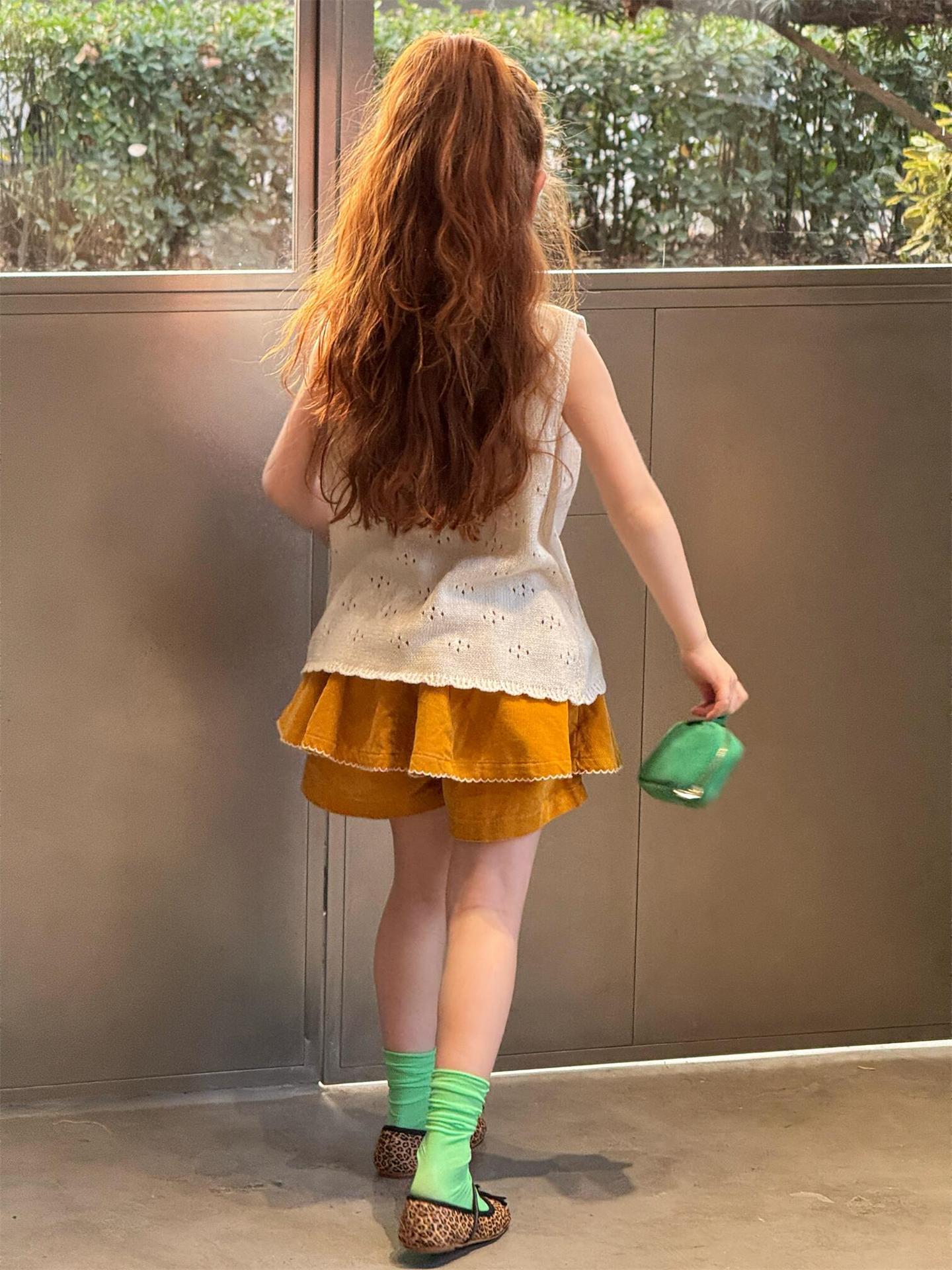 タンクトップ・キャミソール・ノースリーブトップス Solid Color Hollow Knit Vest 透かし編み ニットベスト【mh0012214】