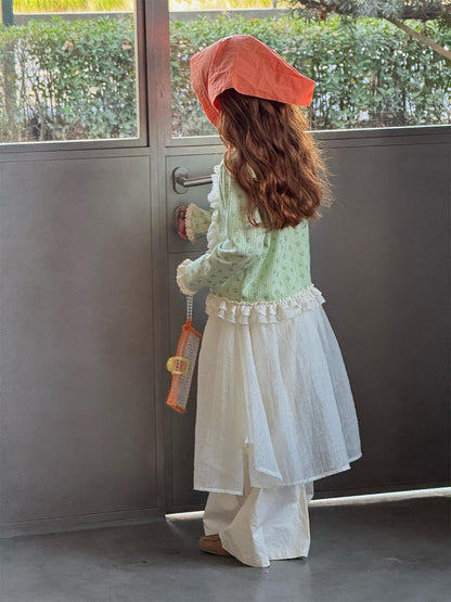 ロングパンツ・スウェットパンツ Solid Cotton Gauze Tulle Pants チュール付き コットン ガーゼパンツ【mh0012209】