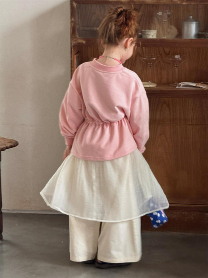 ロングパンツ・スウェットパンツ Solid Cotton Gauze Tulle Pants チュール付き コットン ガーゼパンツ【mh0012209】