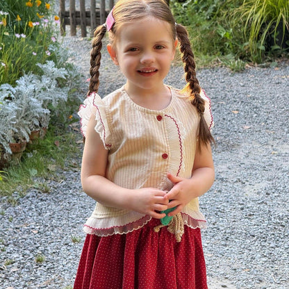 半袖シャツ・ブラウス Stripe / 90cm ストライプフリルバタフライスリーブブラウス【mh0009881】