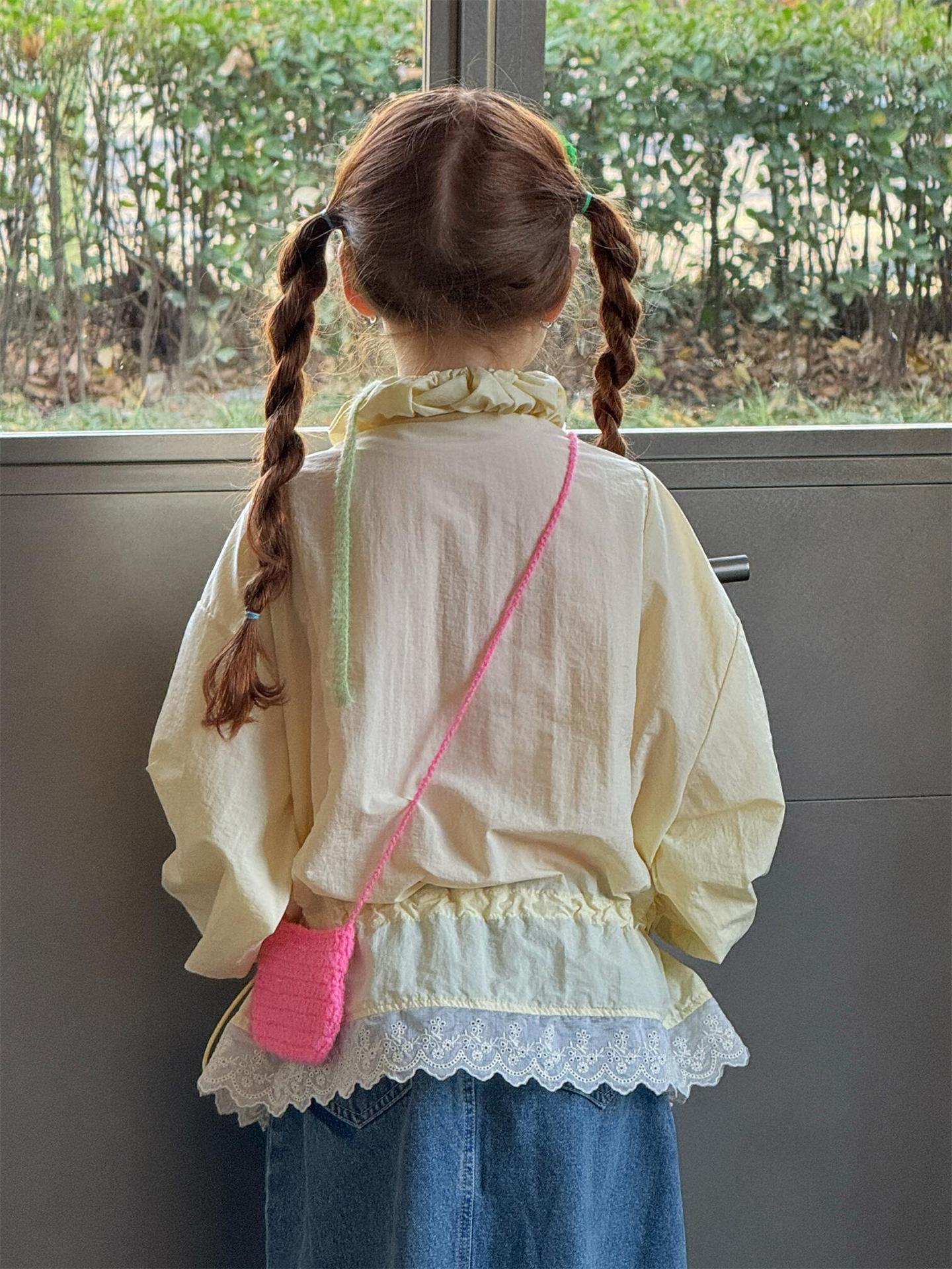 ショートコート・ジャケット・ジャンパー Sweet Lace Yellow Sunscreen Jacket レース UVカット シアージャケット【mh0012215】