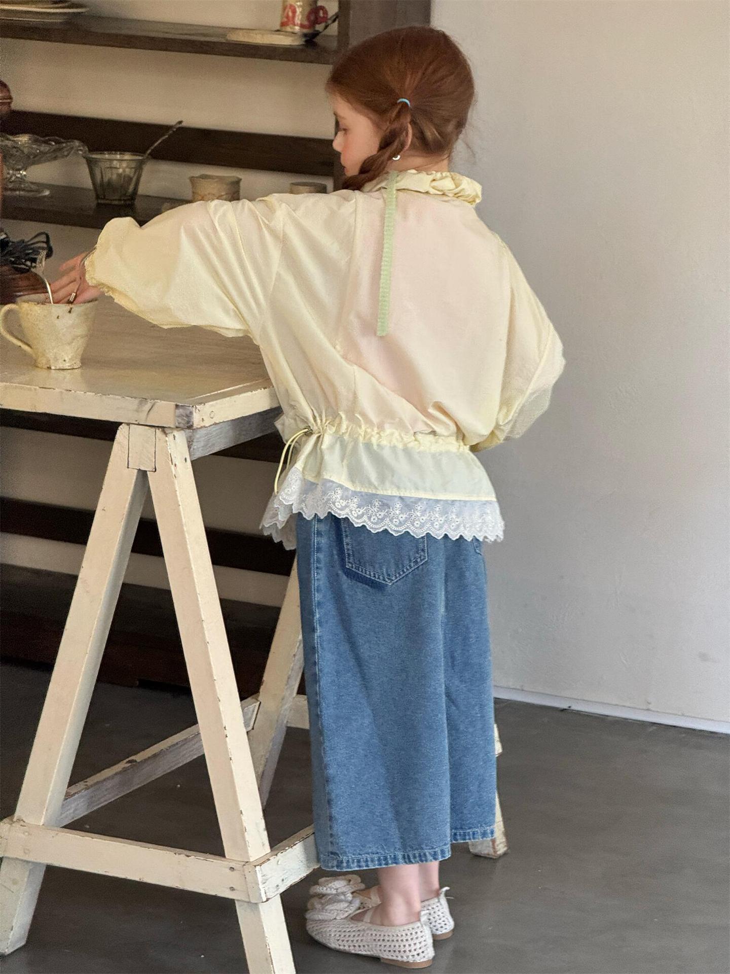 ショートコート・ジャケット・ジャンパー Sweet Lace Yellow Sunscreen Jacket レース UVカット シアージャケット【mh0012215】