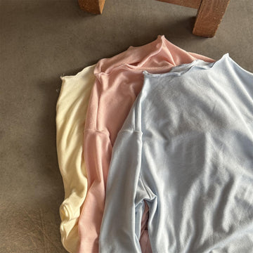 長袖Tシャツ Solid Fungus Edge Soft Top メロウフリル リブトップス【mh0012225】