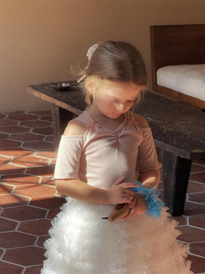 半袖Tシャツ オープンショルダーリボン半袖Tシャツ【mh0010271】