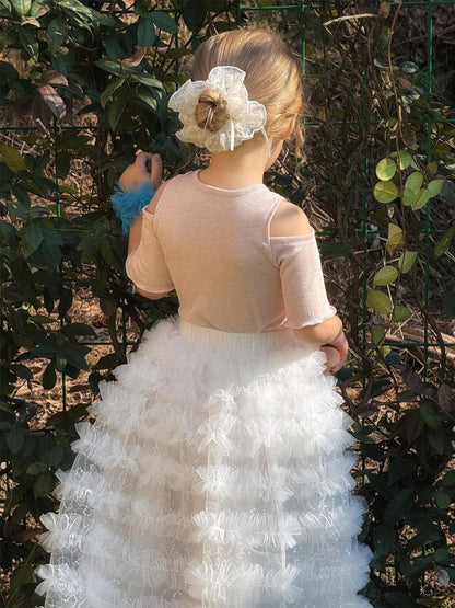 半袖Tシャツ オープンショルダーリボン半袖Tシャツ【mh0010271】