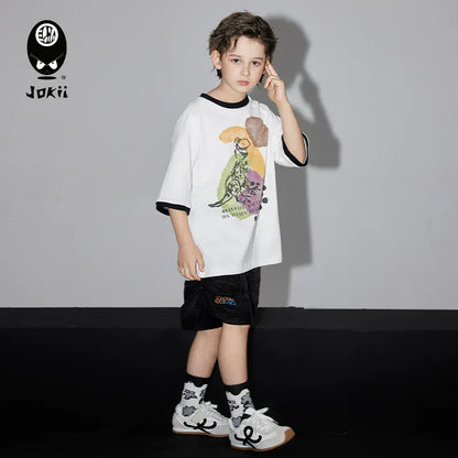 半袖セットアップ Dinosaur Fossil Set T-shirts and shorts【mh0009521】