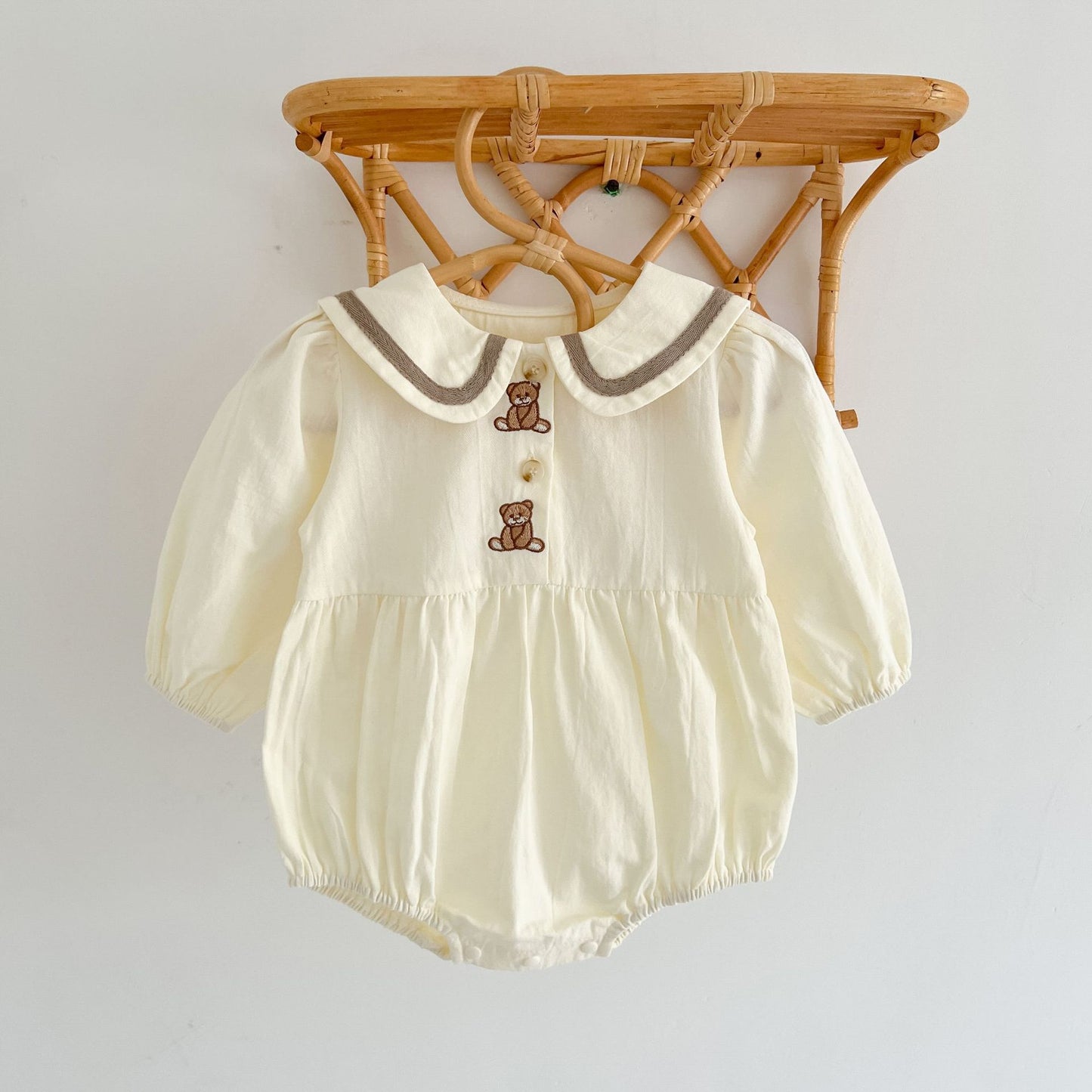 長袖ロンパース Bear Ear Long Sleeve Jumpsuit くま耳 長袖 ロンパース【mh0011992】