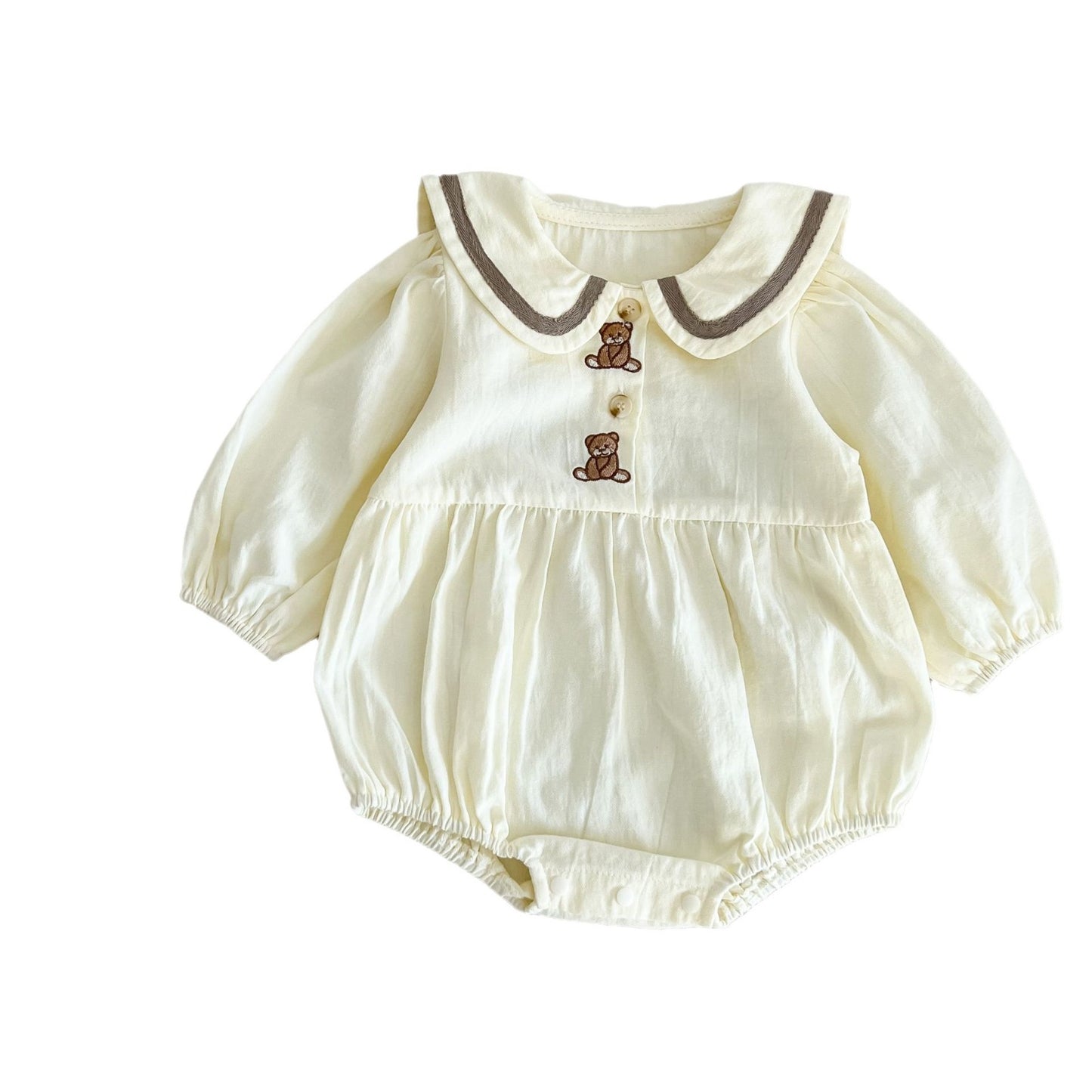 長袖ロンパース Bear Ear Long Sleeve Jumpsuit くま耳 長袖 ロンパース【mh0011992】