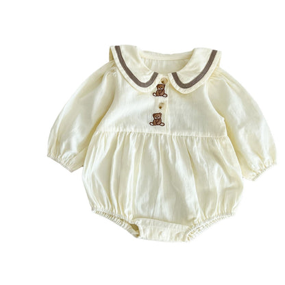 長袖ロンパース Bear Ear Long Sleeve Jumpsuit くま耳 長袖 ロンパース【mh0011992】