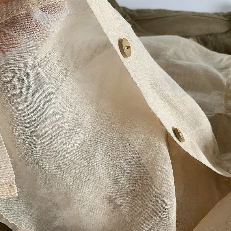 Kids Cotton Linen Shirt キッズ コットンリネン 長袖シャツ【mh0002141】 명옥 muziyouyou 長袖シャツ・ブラウス
