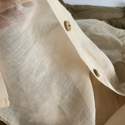 Kids Cotton Linen Shirt キッズ コットンリネン 長袖シャツ【mh0002141】 명옥 muziyouyou 長袖シャツ・ブラウス