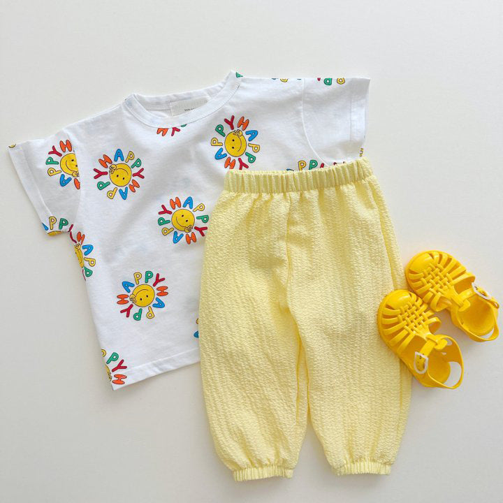 Kids Summer Long Pants キッズ サマー ロングパンツ【mh0005578】 Yellow / 12M  80CM angou ロングパンツ・スウェットパンツ