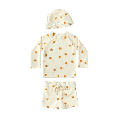 ベビー用水着 YY20003M / 80cm キッズ ボーイズ 男の子 セパレート 水着 スイムウェア ラッシュガード 帽子 セット【mh0001415】