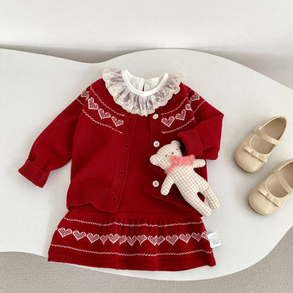 Knit Jacket & Skirt Set ニット ジャケット スカート セット【mh0012401】 mamahalo shop