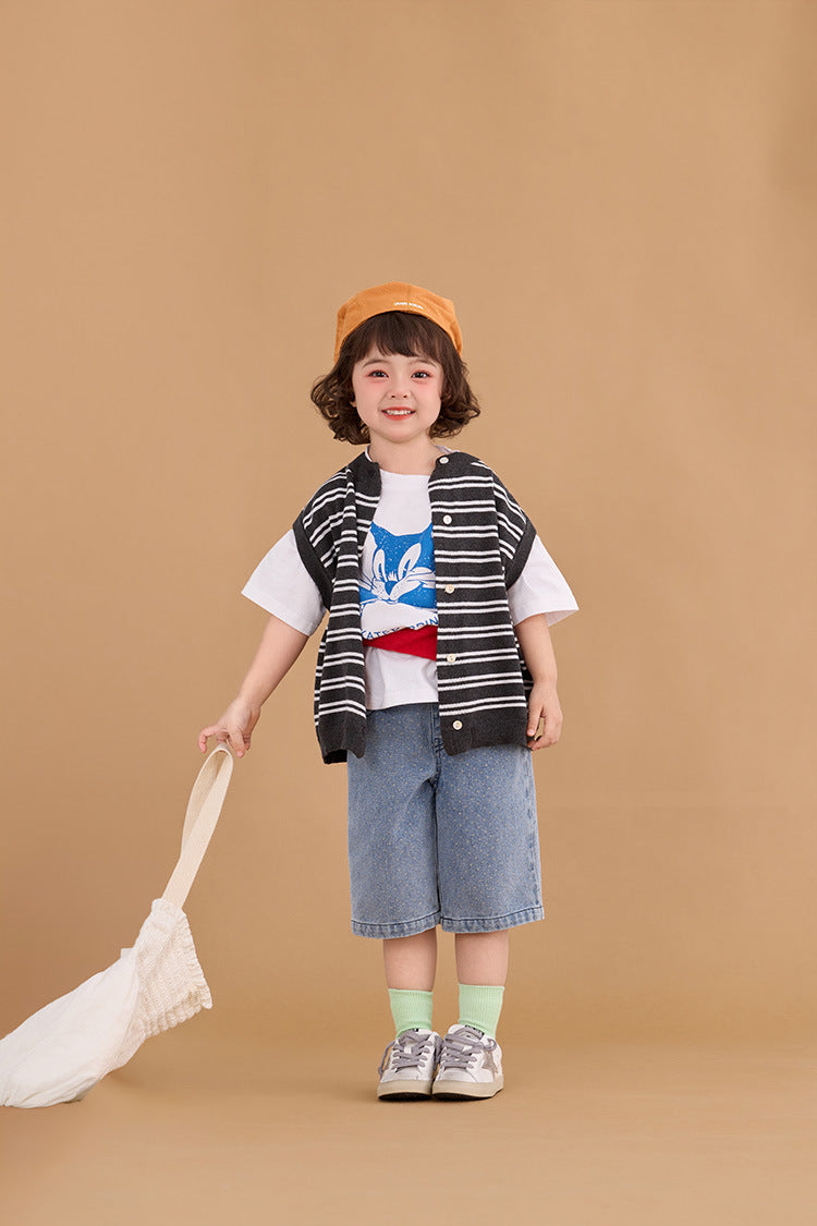 Knitted Single Breasted Vest ニット 前ボタン ベスト【mh0012373】 HEY BOOBII