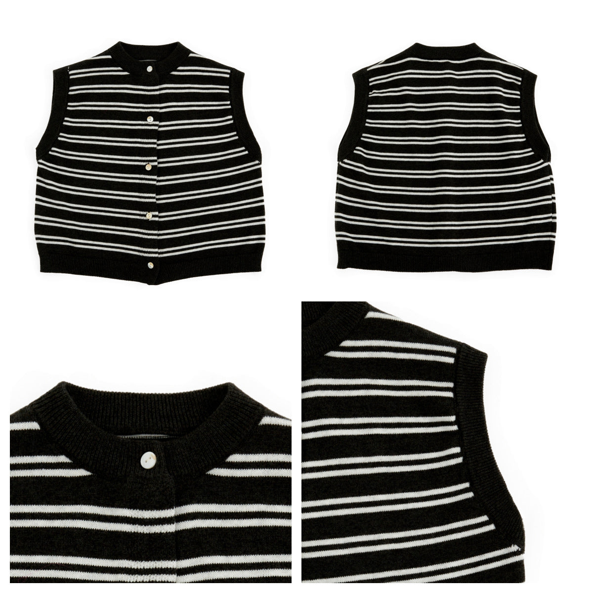 Knitted Single Breasted Vest ニット 前ボタン ベスト【mh0012373】 HEY BOOBII