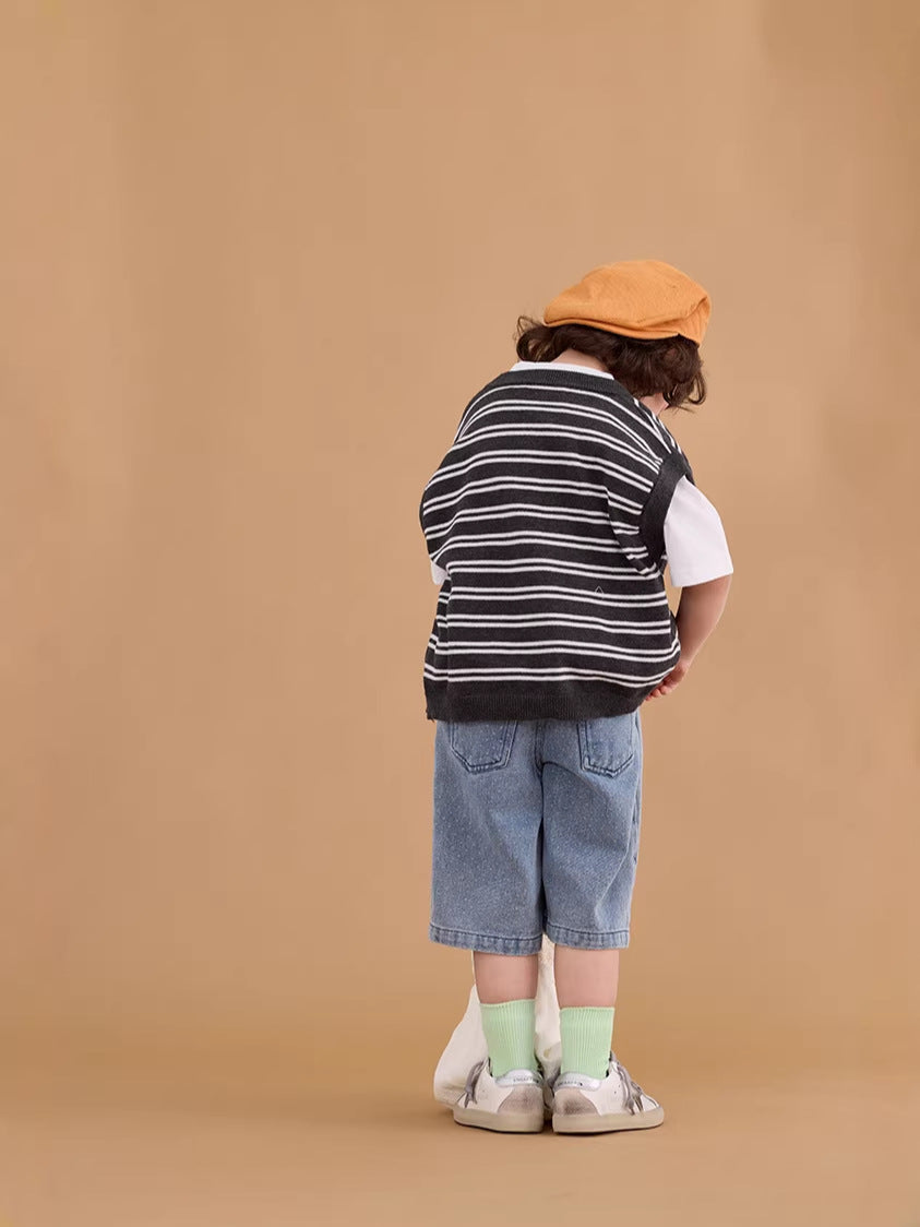 Knitted Single Breasted Vest ニット 前ボタン ベスト【mh0012373】 mamahalo shop