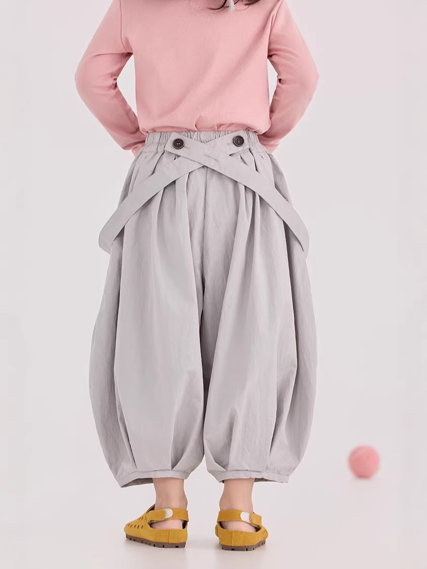Korean Style Cropped Bloomers サルエル クロップドパンツ【mh0012384】 mamahalo shop
