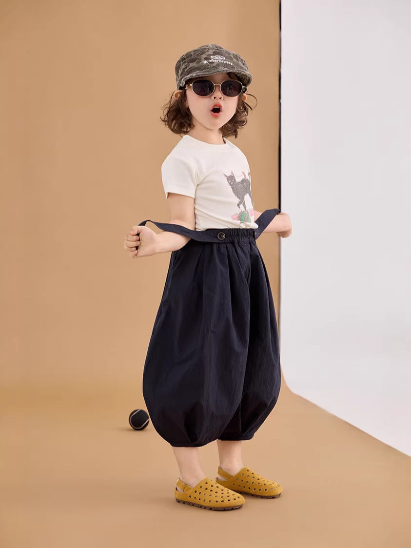 Korean Style Cropped Bloomers サルエル クロップドパンツ【mh0012384】 mamahalo shop