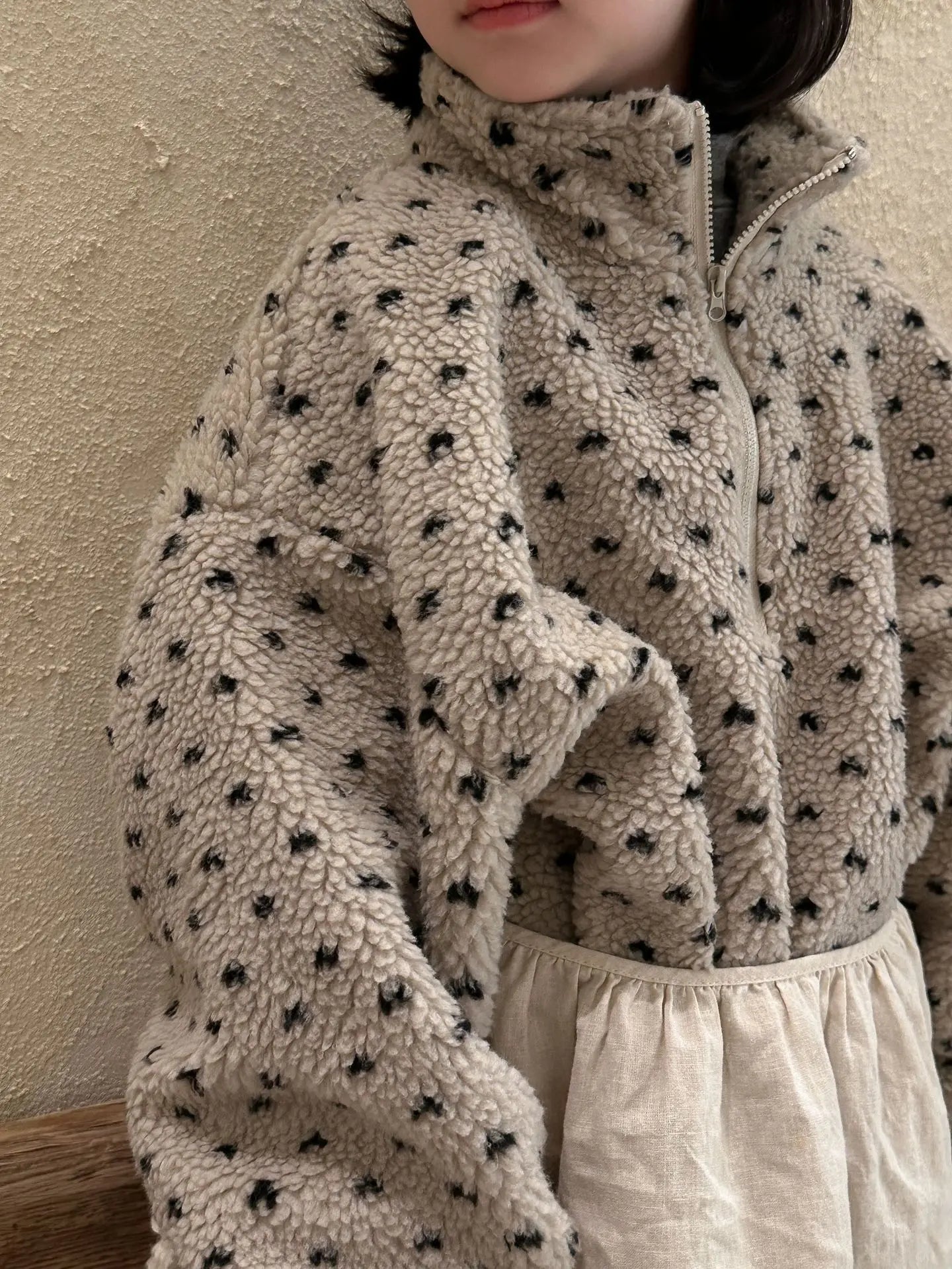 長袖セットアップ キッズセットアップ 2点セット プリントボアフリースハーフジップ長袖トップス+ロングパンツ 2カラー【mh0007592】